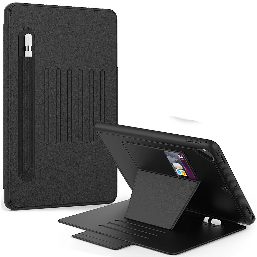 Manyetik kitap deri iPad kılıfı 9.7 6th kartlıklı cüzdan vaka