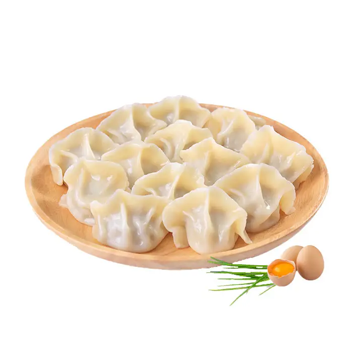 500G Chinese Instant Vegetarische Halal Dumplings Bevroren Voedsel Met Volle Prei-En Eiergroentesmaak