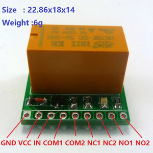 DR21C01 DC 12V DPDT Placa de relé de señal Módulo de interruptor selector de doble canal para Motor de Audio estéreo Inversión de polaridad PLC - Product Image 2