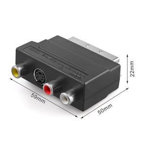 RGB <strong>SCART</strong> <strong>to</strong> 3 <strong>RCA</strong> Triple Composite Phono SVHS AV Adaptor with in Out Switch Converter for TV DVD VCR - Product Image 6