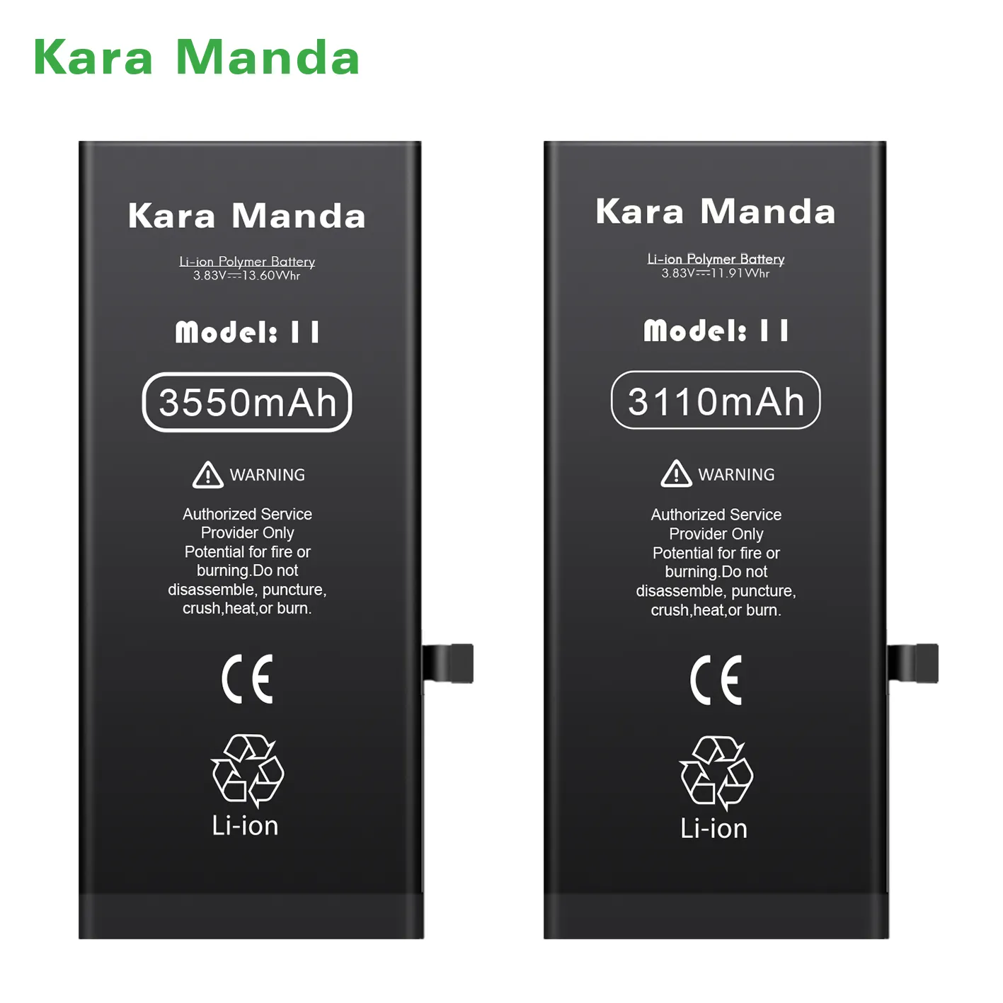 KaraManda OEM ODM Handy-Batterie für iPhone 5 5S Se 6 6s 7 8 Plus X Xr Xs 11 12 13 14 Pro Max Se2 Handy-Batterie