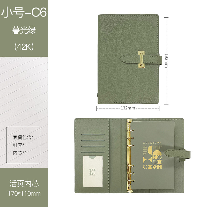 Small size c6 (wide version a6) - twilight green