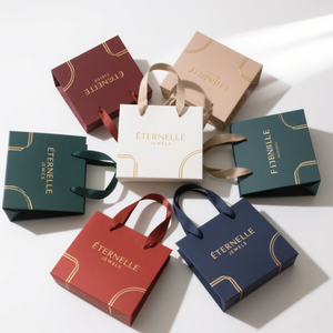 Tùy chỉnh sang trọng có thể tái chế Quà Tặng mua sắm túi giấy bao bì cho doanh nghiệp nhỏ logo của riêng bạn in - Product Image 2