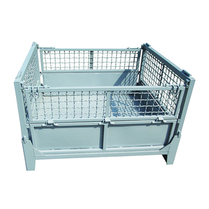 Caja industrial Palé Plegable Apilable Acero Metal Almacenamiento Cajas Malla de alambre Stillage - Product Image 1
