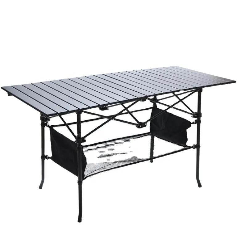 Mesa plegable de aluminio de gran calidad, portátil, fácil de doblar, de varios tamaños, para picnic al aire libre y camping