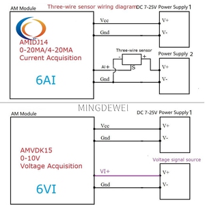 AMVDK15 RTU通信入力および出力モジュール6VI 4DI 4DO 0-10V入力デジタルRS485 MODBUS - Product Image 3