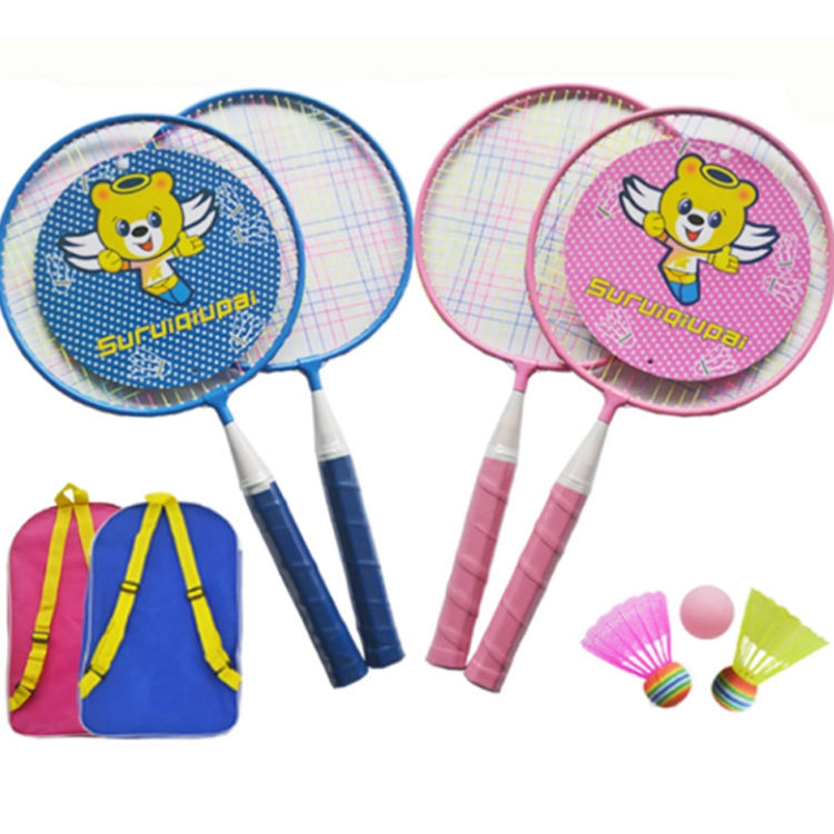 Pink children's racket + backpack + 3 balls