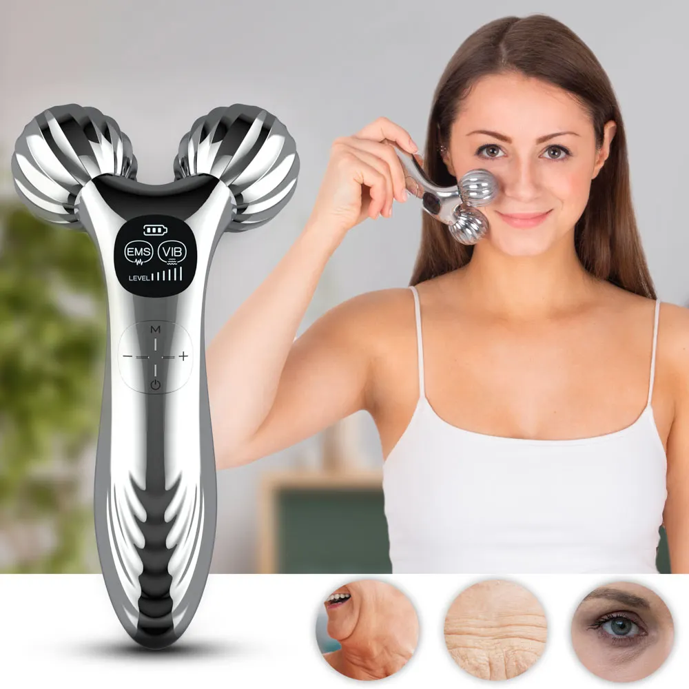 Masajeador Facial con rotación de 2021 grados, herramienta de masaje Facial antiarrugas, estiramiento de la piel, reafirmante, 3D, venta al por mayor, 360