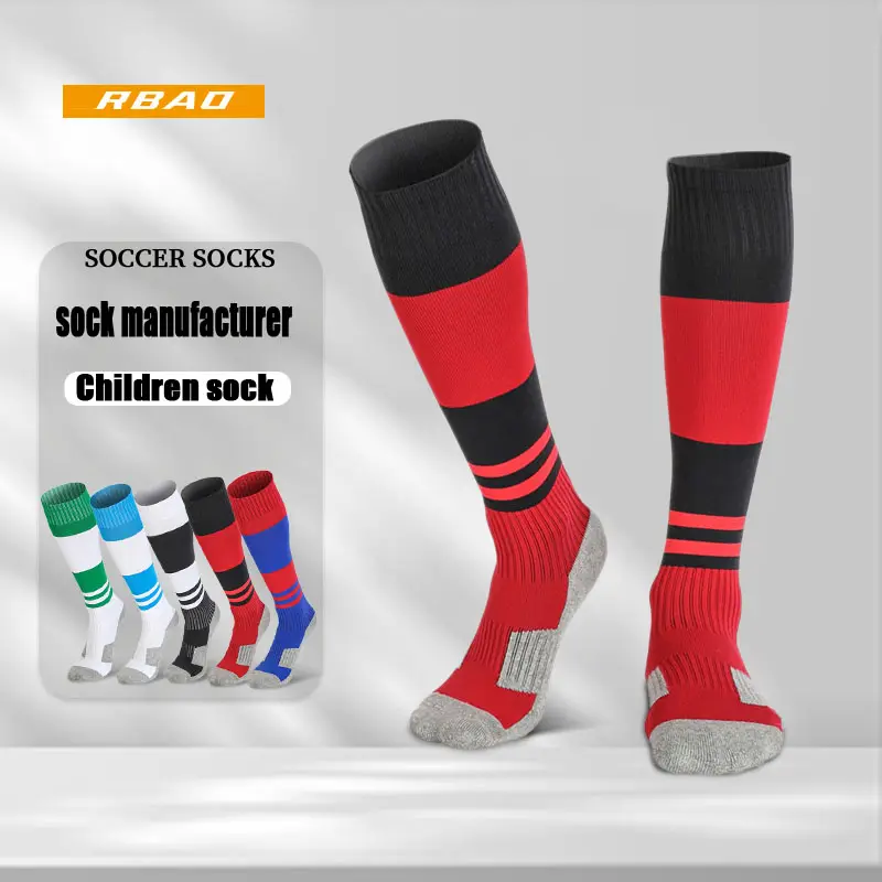 Calcetines de fútbol para niños, medias de fútbol a rayas, para competición, entrenamiento, correr, estudiantes, informales, de punto, venta al por mayor