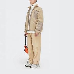 Özelleştirilmiş sıcak rahat Zip Sherpa ceket kış Polyester özel kış polar ceket erkekler