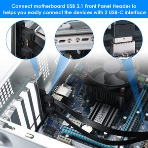 デュアルUSB3.1Type-CフロントパネルヘッダータイプEオス-タイプCメスコネクタマザーボード拡張ケーブル