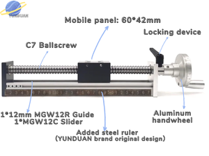 XYZ Axis CNC Manual Guía de riel lineal Deslizamiento de movimiento Mesa deslizante de pista única de carrera efectiva 500 mm/s - Product Image 2