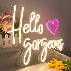 Wholesale Hot Sale Wall Decor Led Light Personalized <strong>Hello</strong> Gorgeous Neon Sign for Wedding Bedroom - Product Image 4