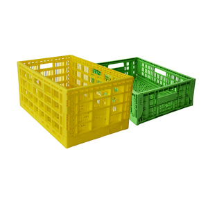 Caja de almacenamiento de verduras de malla plegable de plástico apilable y nido de alta calidad de 600*400*340mm resistente - Product Image 1