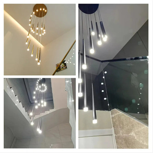 CSLIDO Restaurant <strong>Loft</strong> <strong>Led</strong> Pendant Light Modern in Black Long Hanging Lights Stair Chandelier Duplex Apartment Pendant <strong>Lamps</strong> - Product Image 5