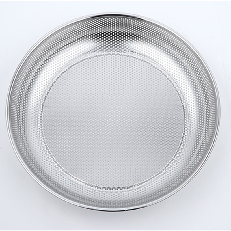 Round Steam Food Tray Multi-purpose Kitchenware Stainless Steel Flat Tray With Dense Holes