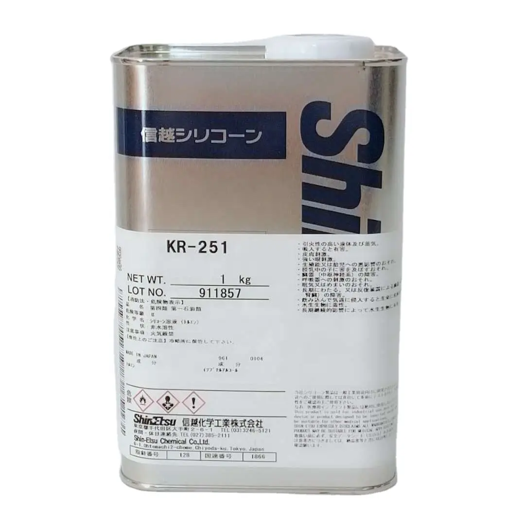 KR-251 शिन Etsuhigh गुणवत्ता जापान बनाया विद्युत इन्सुलेट पतली हार्ड सिलिकॉन राल के लिए सिलिकॉन कोटिंग एजेंट conformal पीसीबी