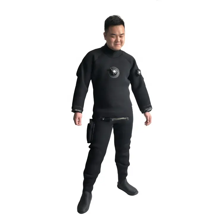 DIVESTAR 6MM kuru takım elbise neopren Drysuit su geçirmez elbisesi soğuk geçirmez ağır dalgıç tüm kuru dalış kıyafetleri