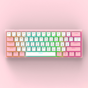 White <strong>Keyboard</strong> RGB 61 <strong>Keys</strong> PBT Gaming Usb Wired <strong>Light</strong> Led Gamer Mechanical <strong>Computer</strong> <strong>Keyboard</strong> - Product Image 2