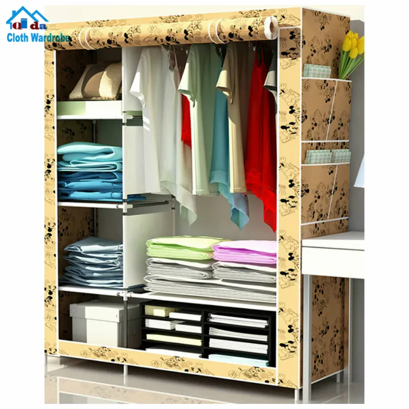 Azul chino armario/plegable armario de tela/plegable armario