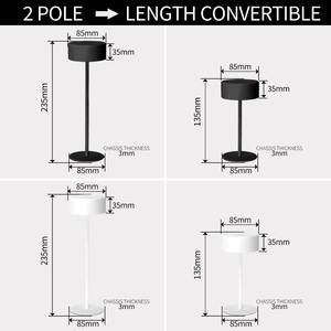 โคมไฟตั้งโต๊ะ DC5V ทันสมัย1.5W 3000K/4000K/6500K โคมไฟเหล็กพลาสติกแอลอีดีพร้อม Type-C ชาร์จไฟได้800mAh สำหรับบ้านสำนักงาน - Product Image 5