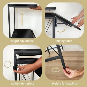 Misura regolabile in altezza in piedi Monitor da tavolo pieghevole da tavolo pieghevole tavolo da casa e <span class=keywords><strong>Computer</strong></span> portatile tavolo pieghevole