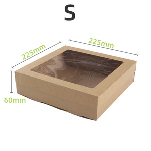 F oluklu mukavva gıda ambalaj kutusu pencere ile yemek kabı büyük kapasiteli pasta aperatif ambalaj kutusu - Product Image 5