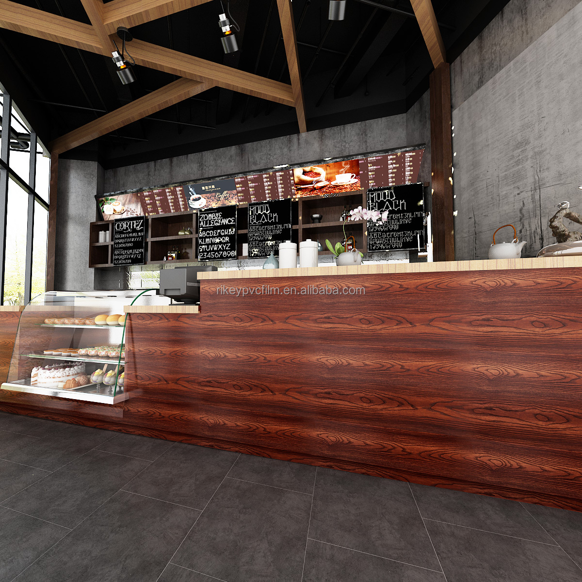 PVC Decorative Wood Grain Film Aluminum Door Wooden Wall Vacuum Pressing Lamination MDF Board