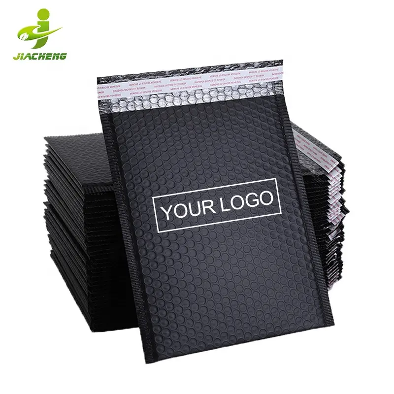 Jiacheng envelope acolchoado, venda por atacado, impressão personalizada extra grande 15x25, presente preto fosco, poly bolha, envio direto