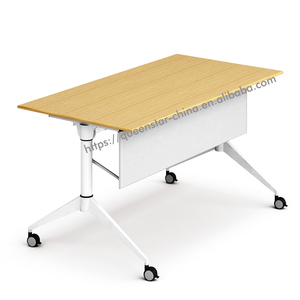 QS-TD05 Melamine Laminated Board <strong>Desktop</strong> Office Training Table Nesting Conference Table Flip Top Mobile Table - Product Image 6