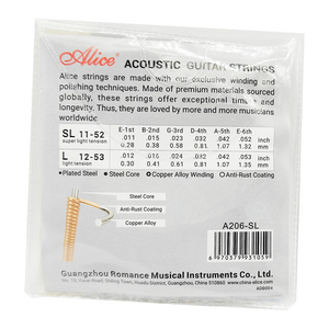 Cuerdas de guitarra folclórica Juego de cuerdas con revestimiento de acero acústico Cuerdas de guitarra para piezas de instrumentos de cuerda A203SL 1-6string - Product Image 2