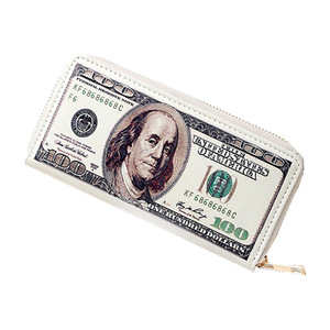 Customizable PU Long Zipper Wallet with Creative Money Design - Dollar <strong>Euro</strong> Funny Large Capacity Multi-Card <strong>Holder</strong> for Students - Product Image 5