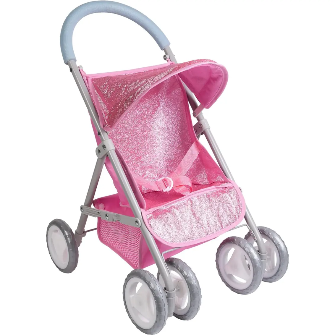 Wholesale Discounted Promotion Kids Children Toys Accessory Pink Sparkly Glittery Baby Doll Stroller Fits Dolls Up to 20 Inches