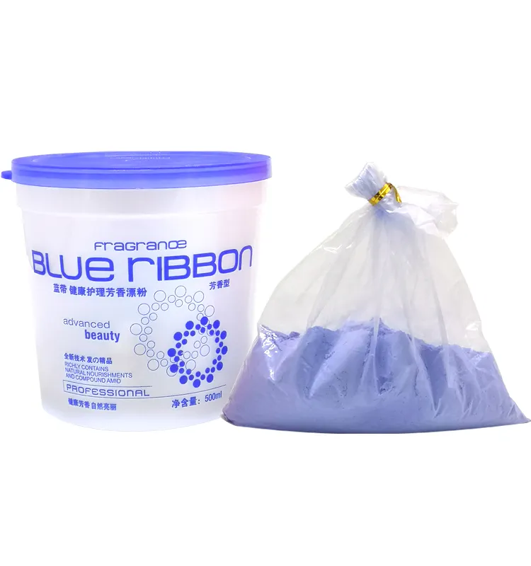 Prezzo all'ingrosso nastro blu 500ml fragranza selvaggia polvere di candeggina per capelli di bellezza naturale per salone professionale