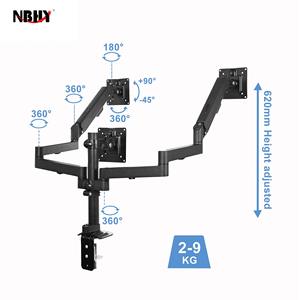 Computer Screen <strong>Monitor</strong> Triple Arms 10&quot;-32&quot; Gas Spring Adjustment 3 <strong>Monitor</strong> Stand Swivel Tilt Rotation <strong>Multiple</strong> <strong>Monitor</strong> Mount - Product Image 2