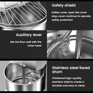 Commercial Bakery Bread Making Machine Stainless 50kg <strong>5</strong> kg 10 qt Dough Kneader Flour Spiral Bakery and Pastry Dough <strong>Mixer</strong> - Product Image 4