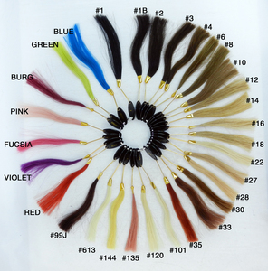 100% 人のストレートヘアカラースウォッチリング工場プロセスカラーチャートヘアエクステンションサロン用 - Product Image 6