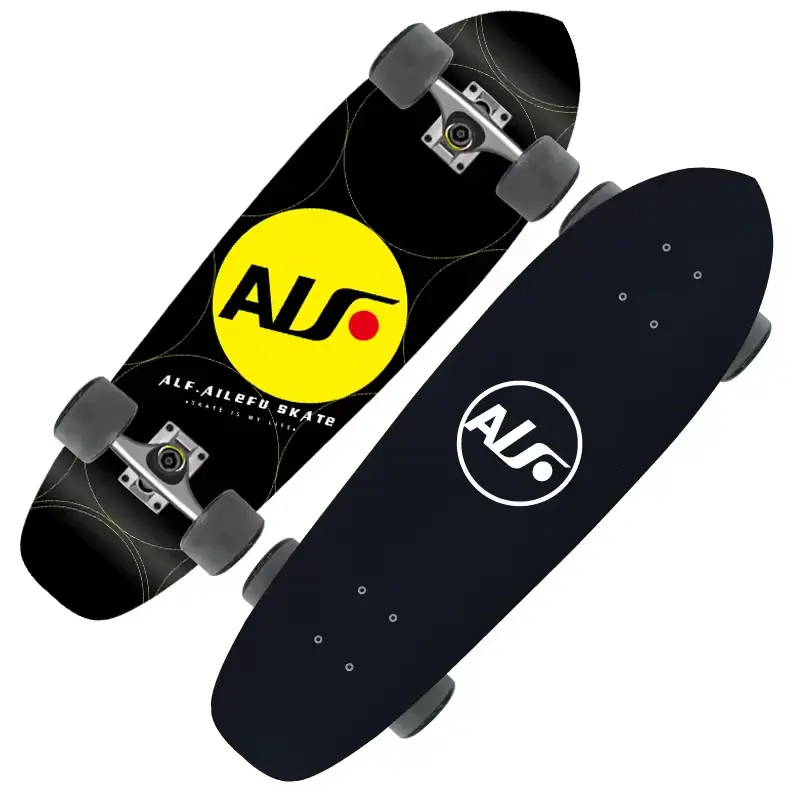 ALF.AILEFU einfarbig individuell 32 Zoll hölzern plus Ahorn fischenschwanz Skateboard Surfen Skateboard-Deck