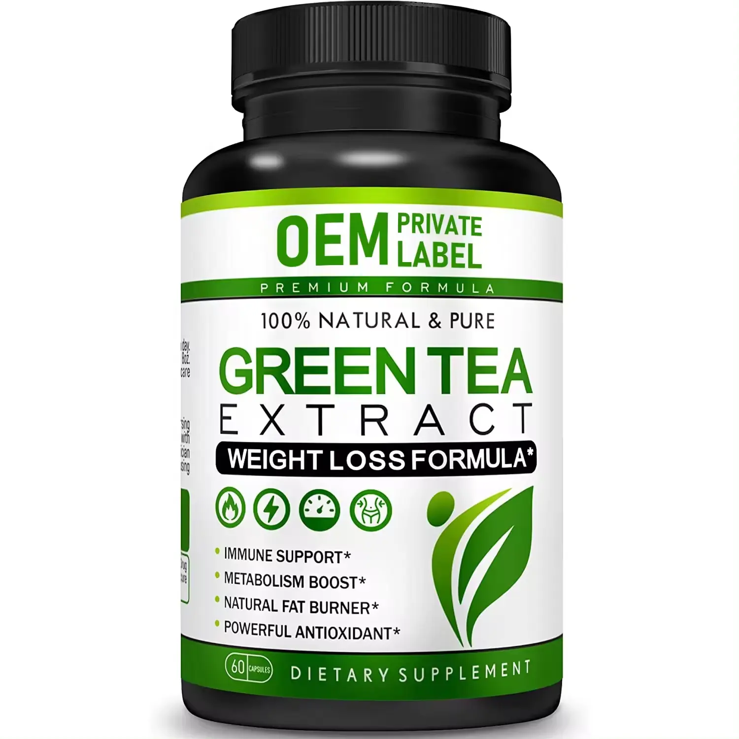 OEM private label Green Tea Extract Powder Capsules Slim Green Coffee Weight Loss capsule for Keto Fat Burner Pills