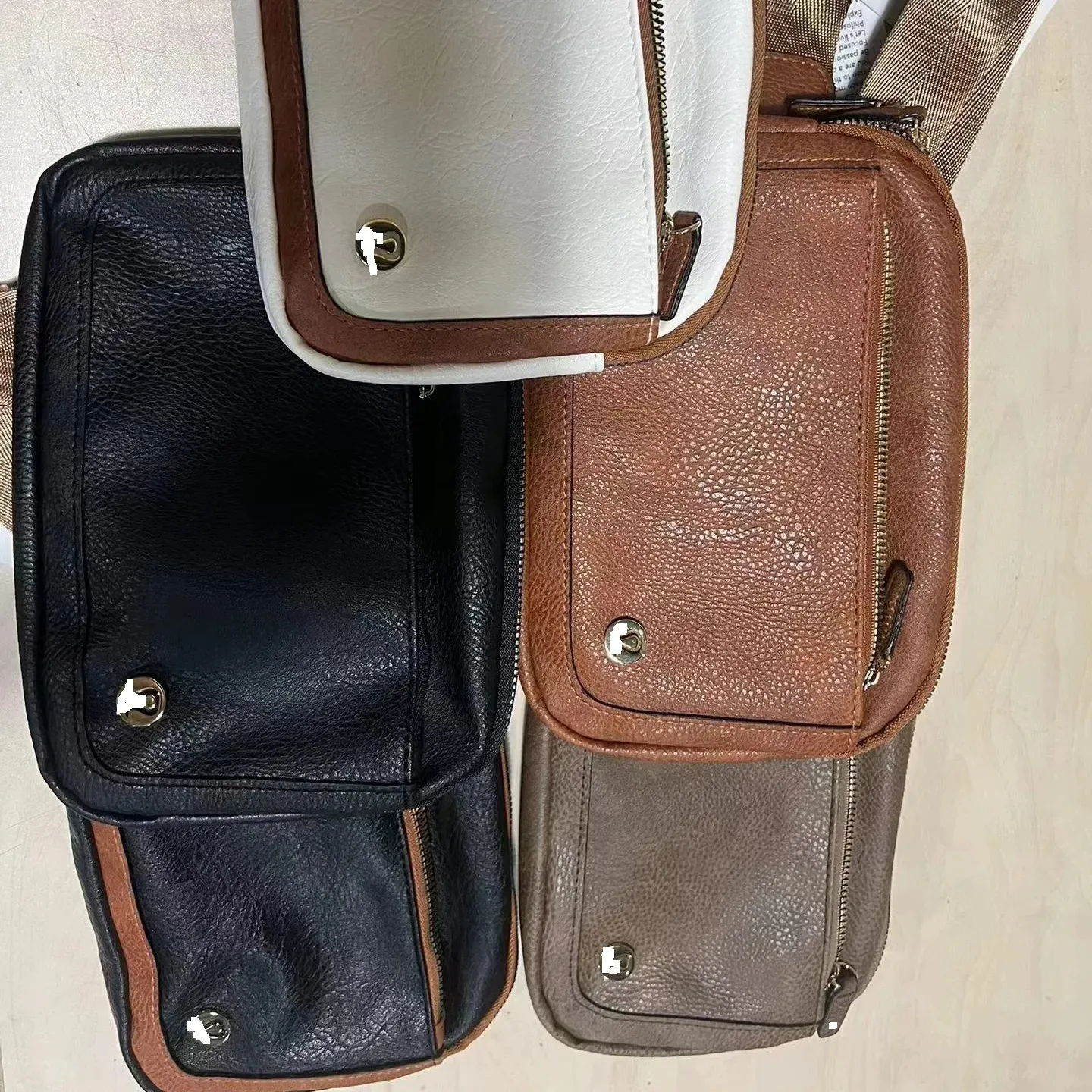 F05 lulu tas selempang kulit imitasi wanita, tas ikat pinggang kulit imitasi dengan Label logam yang dapat disesuaikan, tas selempang Mini untuk wanita