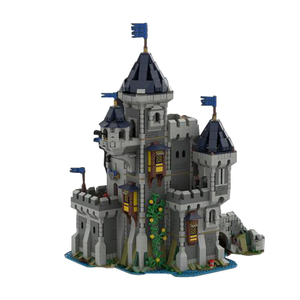 Funbuild มุมมองถนน31120อิฐย้อนยุคยุคกลาง MOC-101775ปราสาทเหยี่ยวอัศวินดำปราสาทยุคกลางอาคารของเล่น - Product Image 3