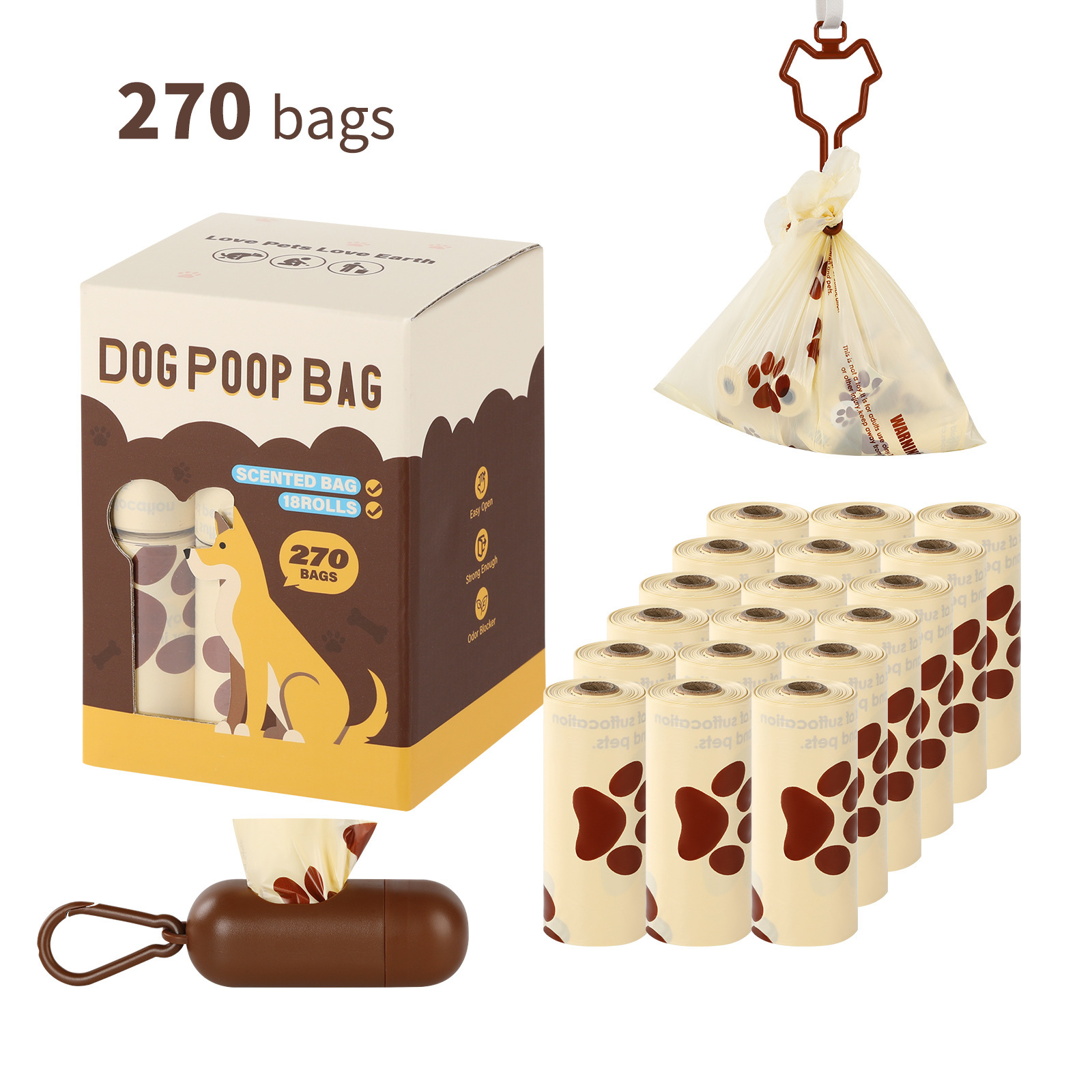 Dispensador de incienso en rollo con clip, 18 rollos, sabor leche en caja.
