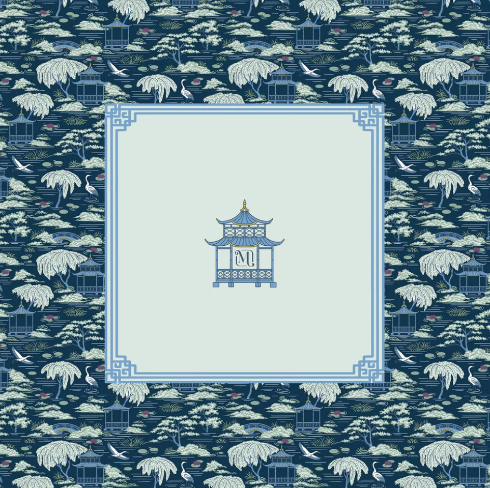 Tapis de mahjong classique bleu