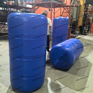 Boya de advertencia flotante de plástico de canal de dragado con descarga de tubería personalizada y flotador de bombeo de arena HDPE - Product Image 1