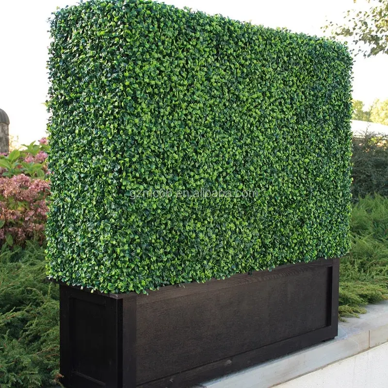 Customized boxwood artificial grass wall vertical panels artificial boxwood hedges with planter for sale OEM factory price
