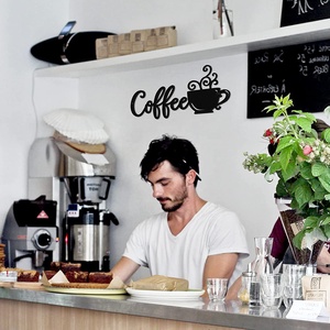OEM ที่กําหนดเองเหล็กสีดํากาแฟป้ายโลหะ Wall Art พร้อม UV และพิมพ์ซิลค์สกรีนงานโลหะที่กําหนดเอง - Product Image 4