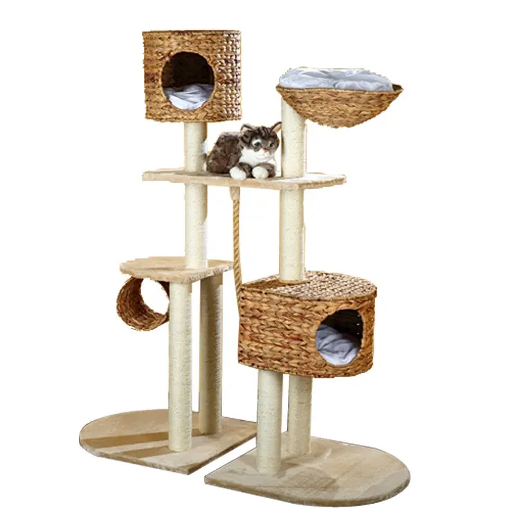 Venta al por mayor sostenible fácil de montar duraderos mascotas gato muebles de alta escalada gato árbol