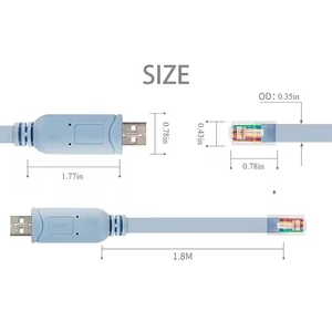 2025 Neu FTDI USB zu RJ45 Rollover Kabel mit geflochtenem Schild für Router <span class=keywords><strong>Management</strong></span> Plug Play DE Industry Network-kompatibel