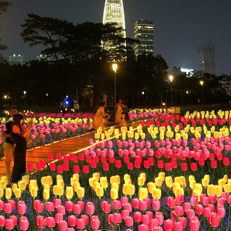 PVC Tulip Lantern - Pink (Solar-Powered Version)