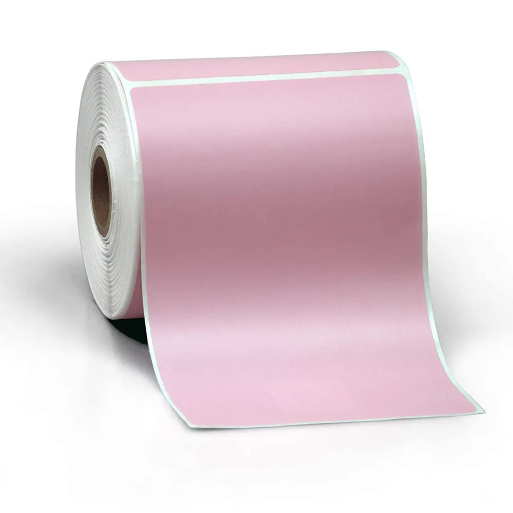 Papel térmico de Color personalizado, etiqueta de envío de 100x150mm, papel adhesivo de embalaje de alimentos, etiqueta térmica de 4x6 pulgadas, muestra gratis